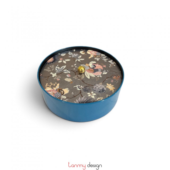 Hộp sơn mài tròn vẽ hoa 18*H6cm ( các mẫu )